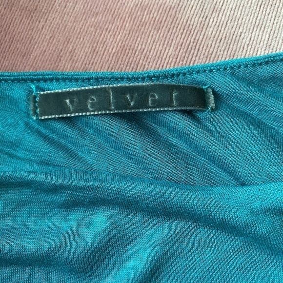 Velvet One Shoulder Top Blue - Picture 5 of 7